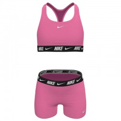 Nike Swim Big Kids Girls Racerback Bikini & Short Set (NESSG730-663)PINK GLOW