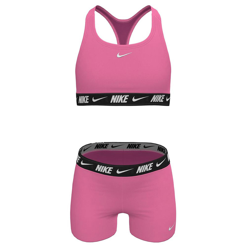 Nike Swim Big Kids Girls Racerback Bikini & Short Set (NESSG730-663)PINK GLOW