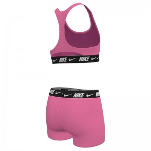 Nike Swim Big Kids Girls Racerback Bikini & Short Set (NESSG730-663)PINK GLOW