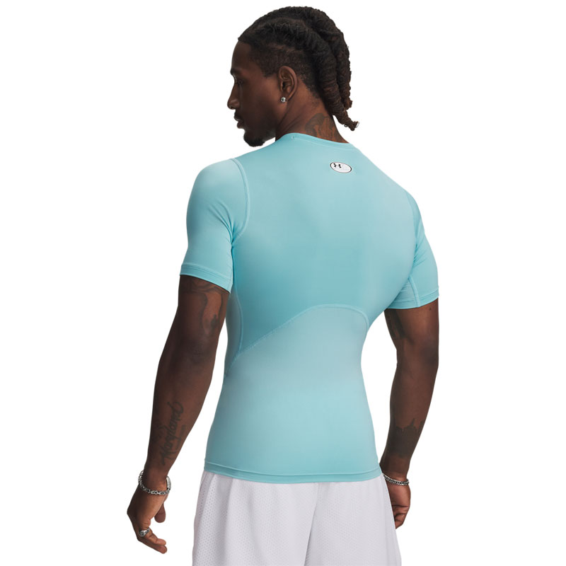 Under Armour HeatGear Compression (1361518-425)Ανδρική Κοντομάνικη Μπλούζα Compression Blue Haze/White