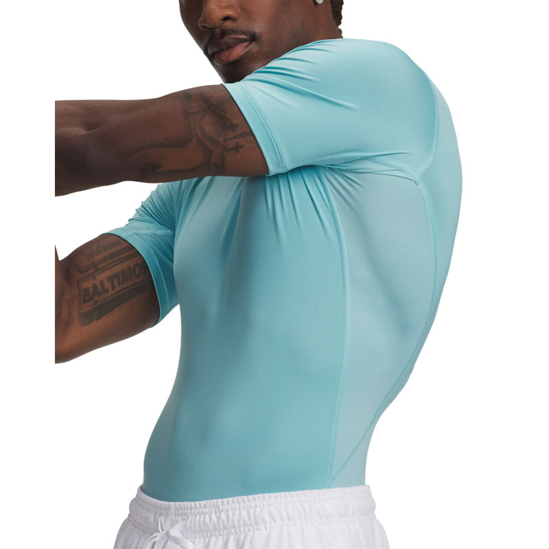 Under Armour HeatGear Compression (1361518-425)Ανδρική Κοντομάνικη Μπλούζα Compression Blue Haze/White