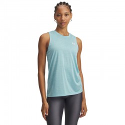 UNDER ARMOUR Tech Tank Twist (1383656-425)Γυναικείο T-shirt αμανικο Blue Haze/White