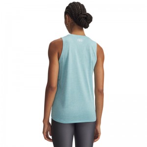 UNDER ARMOUR Tech Tank Twist (1383656-425)Γυναικείο T-shirt αμανικο Blue Haze/White