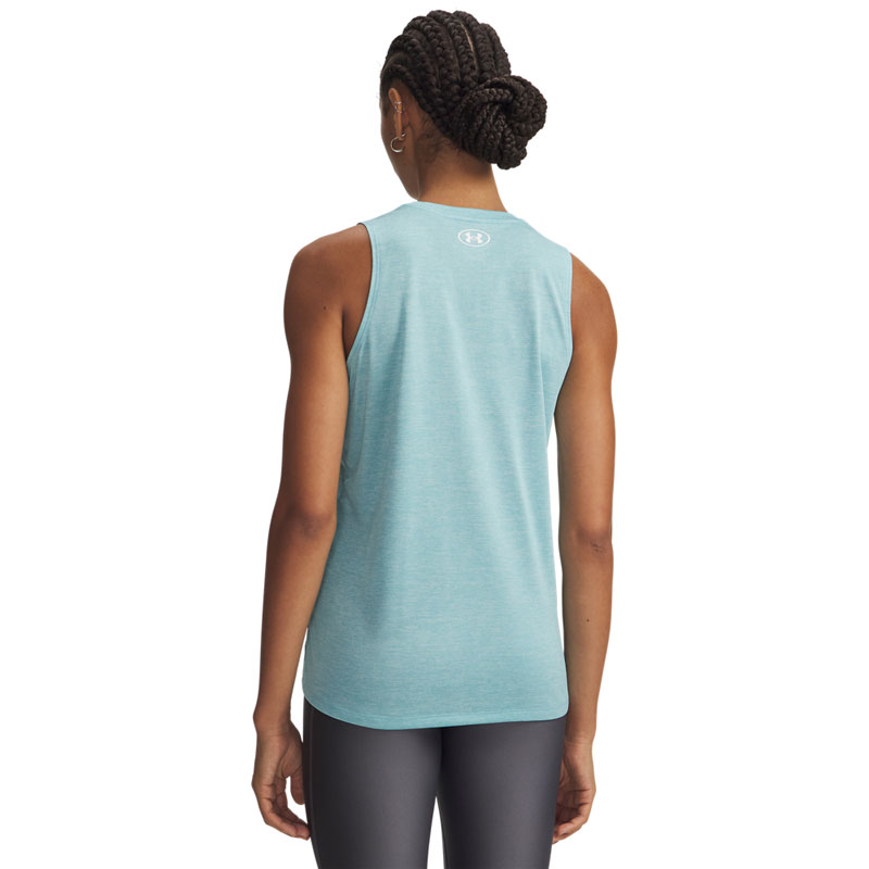 UNDER ARMOUR Tech Tank Twist (1383656-425)Γυναικείο T-shirt αμανικο Blue Haze/White