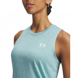 UNDER ARMOUR Tech Tank Twist (1383656-425)Γυναικείο T-shirt αμανικο Blue Haze/White