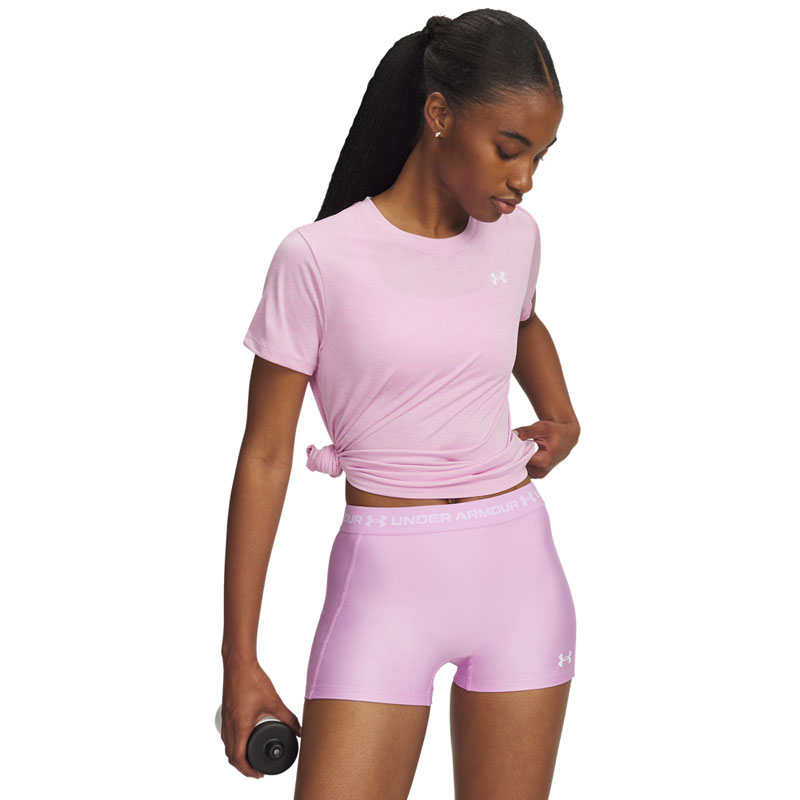 Under Armour Twist Tech SSC WMNS (1384230-669)ΓΥΝΑΙΚΕΙΟ T-SHIRT Pink Dawn/White