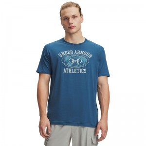 UNDER ARMOUR Globe Short-Sleeve T-Shirt (6009261-498)ΑΝΔΡΙΚΟ T-SHIRT Wham Blue/Atlas Green