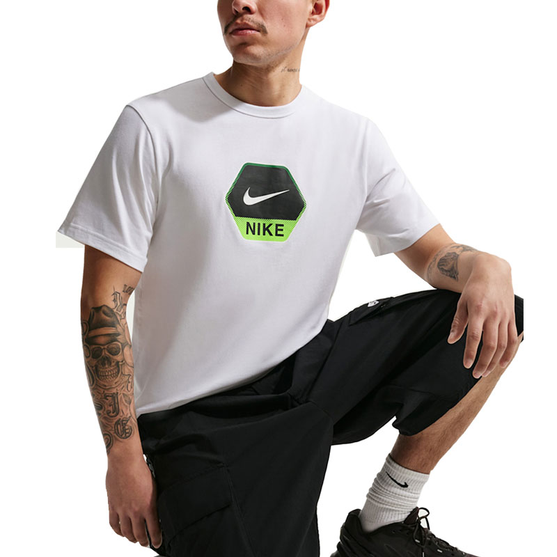 Nike Sportswear  T-Shirt (IQ0471-101)Ανδρικό T-Shirt WHITE/ELECTRIC GREEN