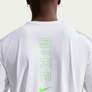 NIKE SPORTSWEAR DRI-FIT TEE (IH4288-101)ΑΝΔΡΙΚΟ T-SHIRT WHITE/WHITE/ELECTRIC GREEN