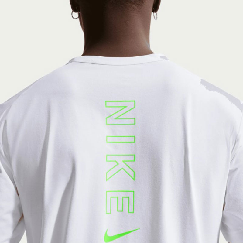 NIKE SPORTSWEAR DRI-FIT TEE (IH4288-101)ΑΝΔΡΙΚΟ T-SHIRT WHITE/WHITE/ELECTRIC GREEN