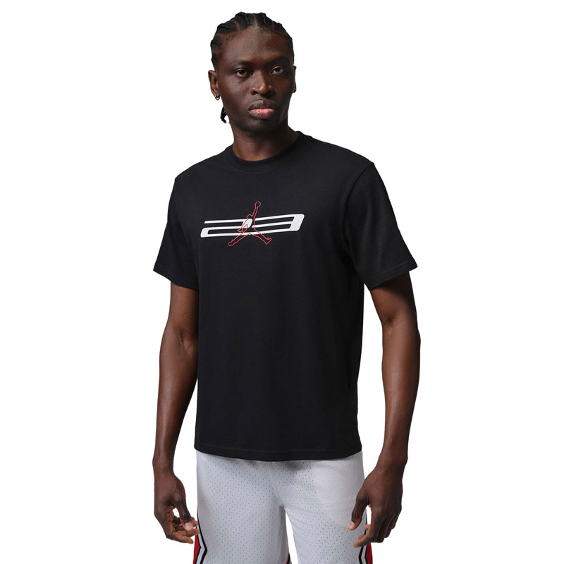 Jordan Sport Dri-FIT Graphic T-Shirt (IR0864-010)ΑΝΔΡΙΚΟ T-SHIRT BLACK/WHITE/UNIVERSITY RED