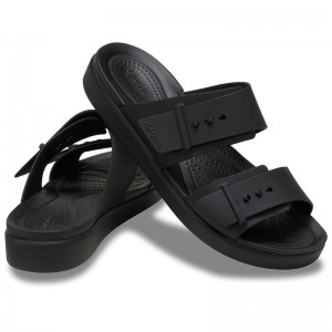 Crocs Brooklyn Buckle Low (211215-001)Γυναικεία ανατομικά σανδάλια Μαυρα