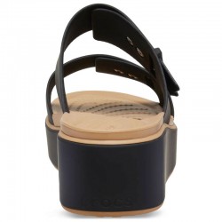 Crocs Brooklyn Buckle Matte Wrap Low Wedge (212408-0RI)Γυναικεία ανατομικά σανδάλια/πλατφόρμες  Black/Cashew