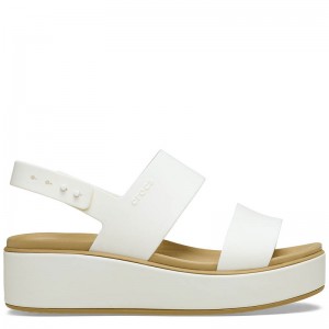 Crocs Brooklyn Matte Wrap Low Wedge (211802-00O) Γυναικεία ανατομικά πέδιλα Chalk / Tan