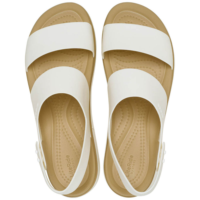 Crocs Brooklyn Matte Wrap Low Wedge (211802-00O) Γυναικεία ανατομικά πέδιλα Chalk / Tan