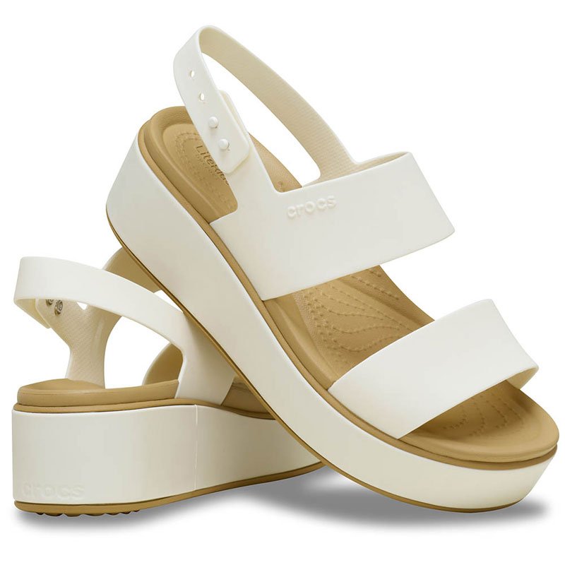 Crocs Brooklyn Matte Wrap Low Wedge (211802-00O) Γυναικεία ανατομικά πέδιλα Chalk / Tan