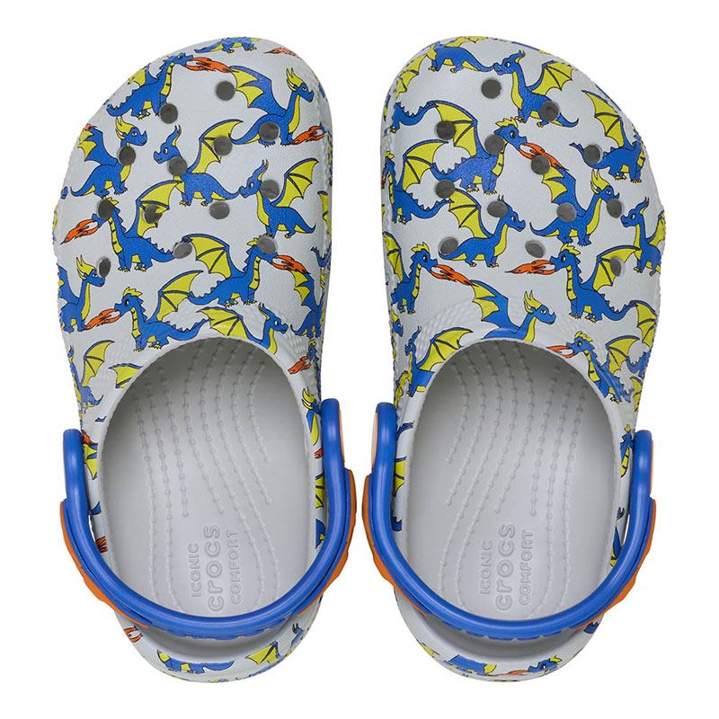 Crocs Toddler Classic Dragon Graphic Clog (212514-1FT)ΒΡΕΦΙΚΑ ΣΑΜΠΟ ΠΟΛΥΧΡΩΜΑ