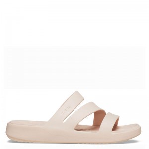 CROCS Getaway Strappy - Stucco (209587-6UR)ΓΥΝΑΙΚΕΙΟ ΣΑΝΔΑΛΙ Quartz Ροζ / Nude