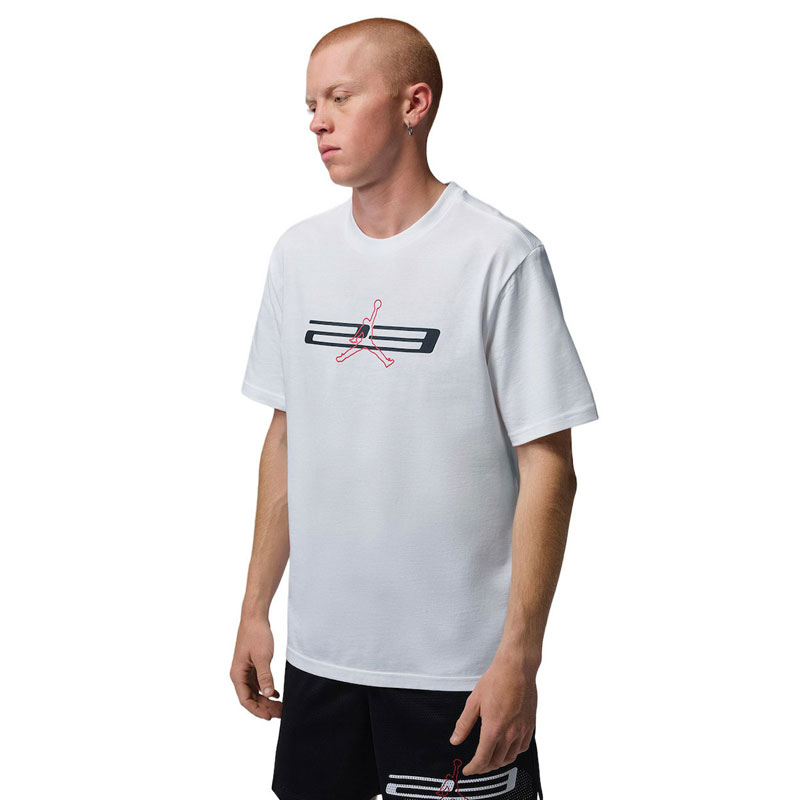 Jordan Sport Dri-FIT Graphic T-Shirt (IR0864-100)ΑΝΔΡΙΚΟ T-SHIRT White/Black/University Red