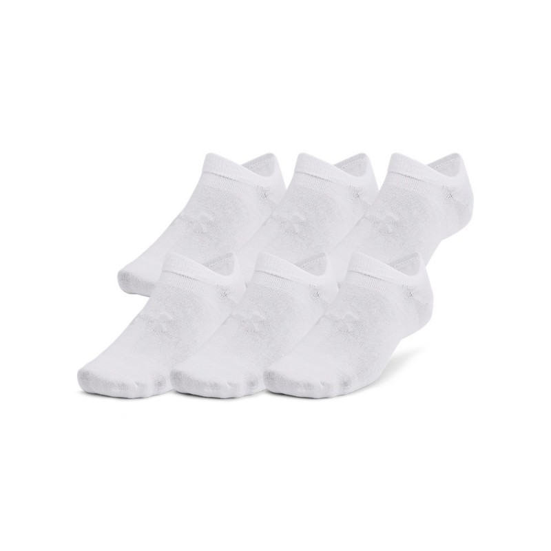 UNDER ARMOUR ESSENTIAL NO SHOW 6PK (1382611-100)Αθλητικές Κάλτσες Λευκες 6 Ζεύγη