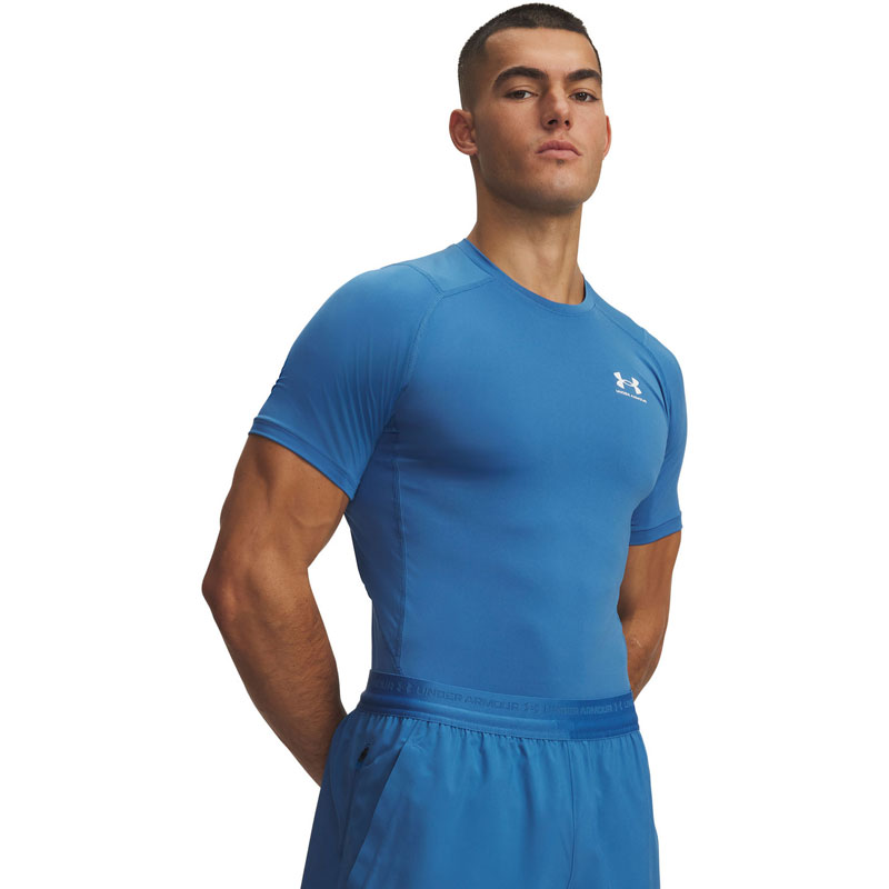 Under Armour HeatGear Compression (1361518-430)ΑΝΔΡΙΚΟ T-SHIRT Aegean Blue/White