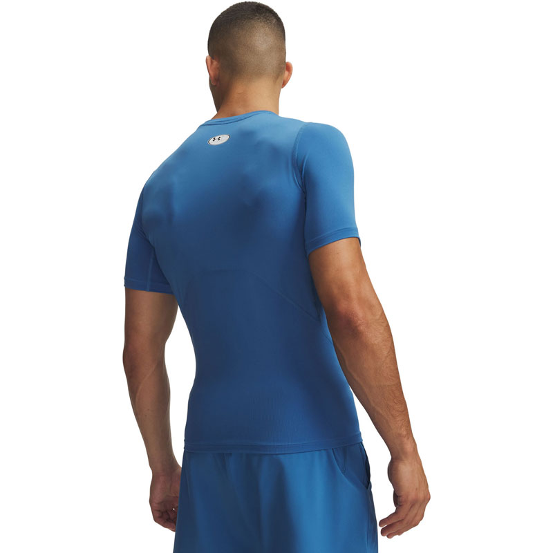 Under Armour HeatGear Compression (1361518-430)ΑΝΔΡΙΚΟ T-SHIRT Aegean Blue/White