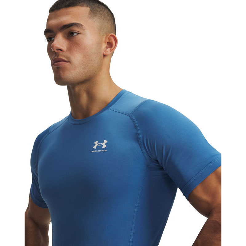 Under Armour HeatGear Compression (1361518-430)ΑΝΔΡΙΚΟ T-SHIRT Aegean Blue/White