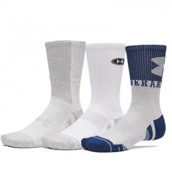 UNDER ARMOUR Perf Tech Nov 3pk Crw (6015141-997)ΑΘΛΗΤΙΚΕΣ ΚΑΛΤΣΕΣ 3 ΤΕΜΑΧΙΑ Blackout Navy/White/Halo Gray