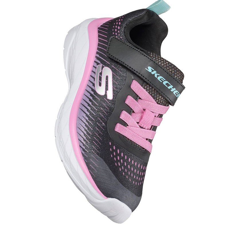 SKECHERS JR Gore and Strap Sublimated Ombre Sparkle Mesh Sneaker (303599L-BKMT) ΠΑΙΔΙΚΑ ΠΑΠΟΥΤΣΙΑ BLACK/MULTI