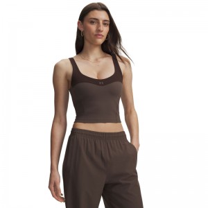UNDER ARMOUR Motion Colorblock Tank (6013777-200)ΓΥΝΑΙΚΕΙΟ ΜΠΟΥΣΤΑΚΙ Peppercorn/Kona Brown/White