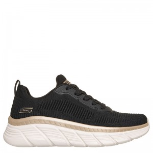 SKECHERS BOBS Sport B Flex Hi - Flying Hi (117385-BKGD)ΓΥΝΑΙΚΕΙΟ ΥΠΟΔΗΜΑ BLACK/WHITE/GOLD