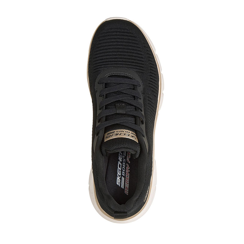 SKECHERS BOBS Sport B Flex Hi - Flying Hi (117385-BKGD)ΓΥΝΑΙΚΕΙΟ ΥΠΟΔΗΜΑ BLACK/WHITE/GOLD