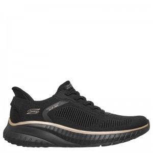Skechers BOBS Sport Squad Chaos - Current Muse (117497-BKRG)ΓΥΝΑΙΚΕΙΑ ΠΑΠΟΥΤΣΙΑ SLIP-INS BLACK/GOLD