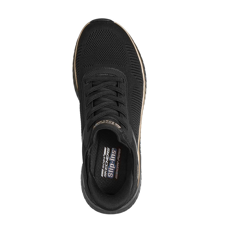 Skechers BOBS Sport Squad Chaos - Current Muse (117497-BKRG)ΓΥΝΑΙΚΕΙΑ ΠΑΠΟΥΤΣΙΑ SLIP-INS BLACK/GOLD