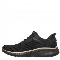 Skechers BOBS Sport Squad Chaos - Current Muse (117497-BKRG)ΓΥΝΑΙΚΕΙΑ ΠΑΠΟΥΤΣΙΑ SLIP-INS BLACK/GOLD