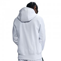 Nike Club (FN3861-100)Ανδρική φλις μπλούζα με κουκούλα και φερμουάρ σε όλο το μήκος Λευκό/Μαύρο