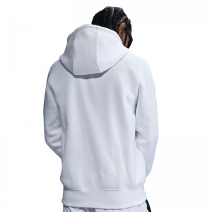 Nike Club (FN3861-100)Ανδρική φλις μπλούζα με κουκούλα και φερμουάρ σε όλο το μήκος Λευκό/Μαύρο
