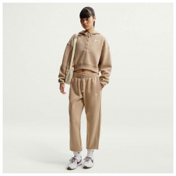 Nike Sportswear Phoenix Fleece (FZ5996-286)Γυναικείο παντελόνι φόρμας ψηλόμεσο και σε φαρδιά γραμμή Linen/Sail