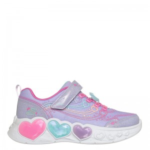 SKECHERS Enchanted Heart Lights (303266NC-LVMT)ΒΡΕΦΙΚΑ ΠΑΠΟΥΤΣΙΑ ΜΕ ΦΩΤΑΚΙΑ ΜΩΒ