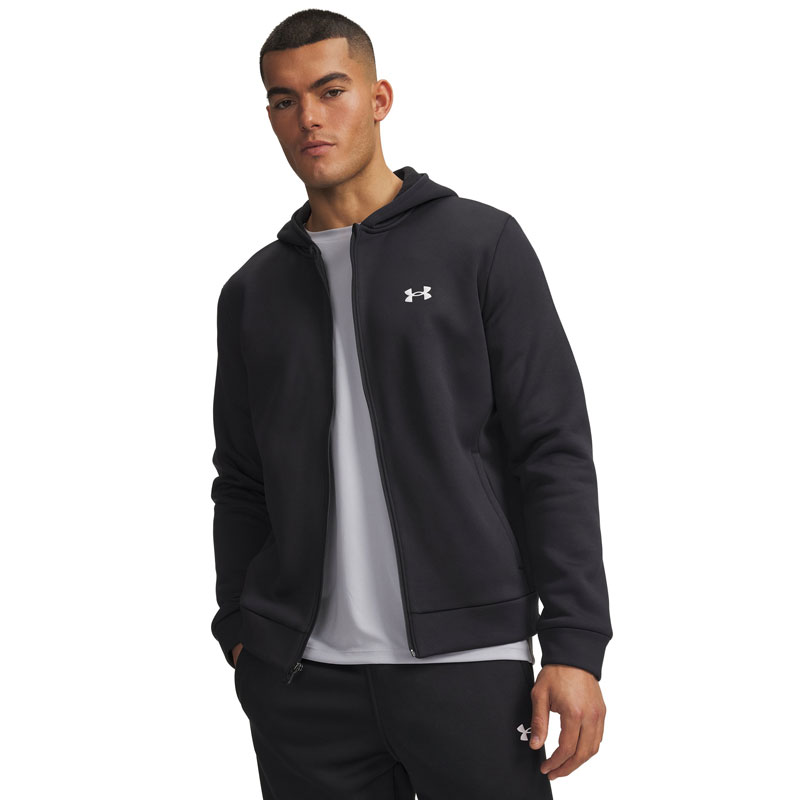 UNDER ARMOUR Fleece Full Zip Hoodie (6013727-001)Ανδρική Ζακέτα σε Μαύρο Χρώμα