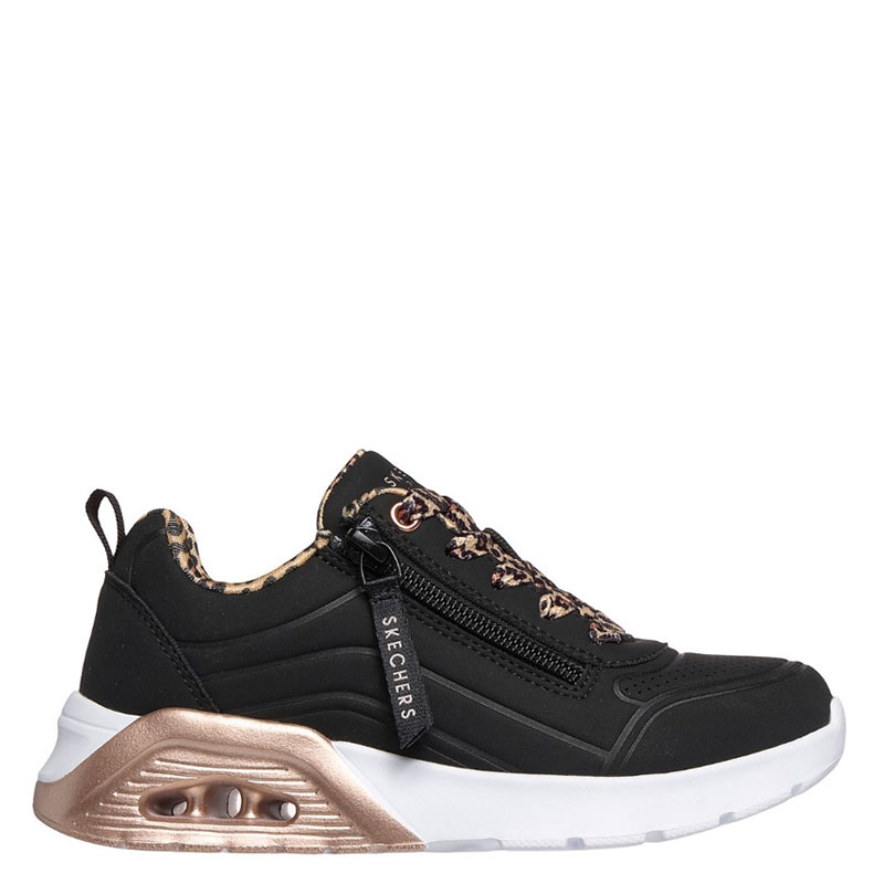 SKECHERS Uno Lite 2.0 - Leopard Stride (310708L-BLK)ΠΑΙΔΙΚΑ ΠΑΠΟΥΤΣΙΑ ΜΑΥΡΟ/ΛΕΥΚΟ/ΧΡΥΣΟ