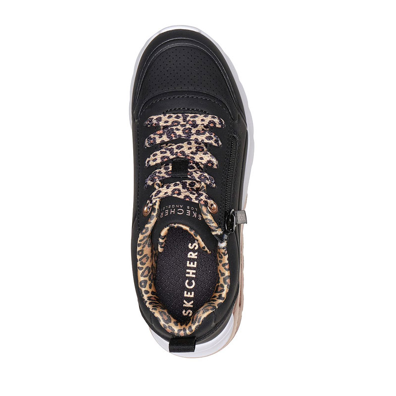 SKECHERS Uno Lite 2.0 - Leopard Stride (310708L-BLK)ΠΑΙΔΙΚΑ ΠΑΠΟΥΤΣΙΑ ΜΑΥΡΟ/ΛΕΥΚΟ/ΧΡΥΣΟ