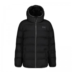 UNDER ARMOUR PRONTO PUFFER JACKET KIDS (UJFJM07F-001)ΕΦΗΒΙΚΟ ΜΠΟΥΦΑΝ ΜΕ ΚΟΥΚΟΥΛΑ ΑΔΙΑΒΡΟΧΟ BLACK/TITANIUM