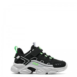 Fila Memory Spinel V Unisex Infants Shoes (7YF33002-036)ΒΡΕΦΙΚΑ ΠΑΠΟΥΤΣΙΑ ΜΑΥΡΟ/ΓΚΡΙ ΜΟΛΥΒΙ