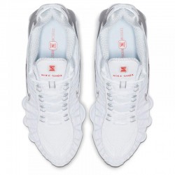 Nike Shox TL GS (IO4645-100)ΠΑΙΔΙΚΑ ΠΑΠΟΥΤΣΙΑ Λευκό/Metallic Silver/Max Orange/Λευκό