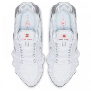 Nike Shox TL GS (IO4645-100)ΠΑΙΔΙΚΑ ΠΑΠΟΥΤΣΙΑ Λευκό/Metallic Silver/Max Orange/Λευκό