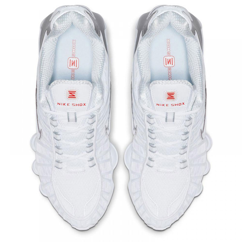 Nike Shox TL GS (IO4645-100)ΠΑΙΔΙΚΑ ΠΑΠΟΥΤΣΙΑ Λευκό/Metallic Silver/Max Orange/Λευκό