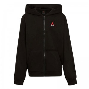 Jordan Brooklyn Full Zip (95G021-023)Παιδική Μπλούζα με Κουκούλα Μαυρη