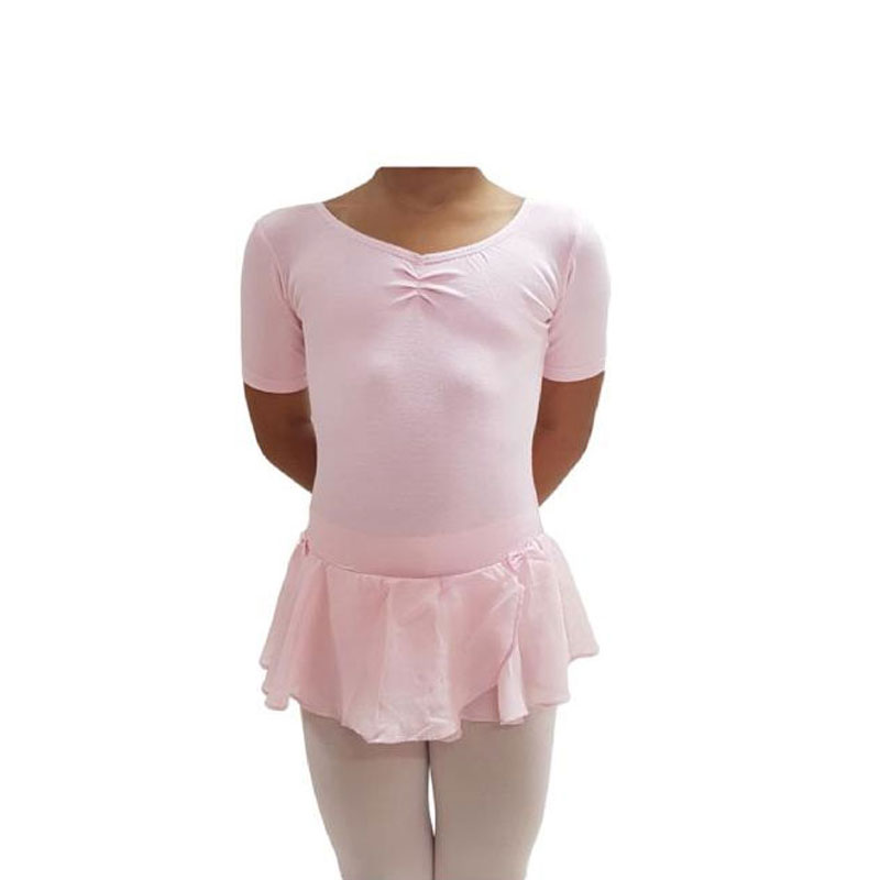 Go Dance Short Sleeve Leotard w/skirt ΚΟΡΜΑΚΙ ΡΟΖ 1104