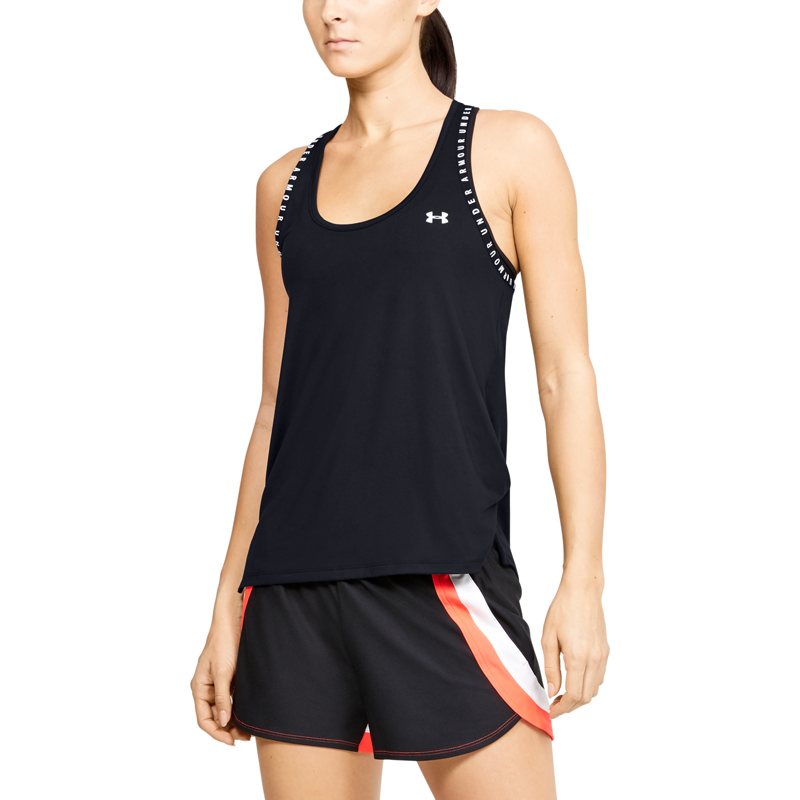 UNDER ARMOUR KNOCKOUT TANK (1351596-001)ΓΥΝΑΙΚΕΙΟ ΑΜΑΝΙΚΟ T-SHIRT ΜΑΥΡΟ